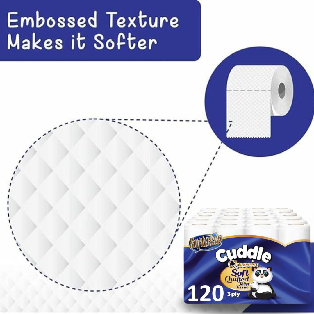 Panda Cuddle toilet paper packaging detail